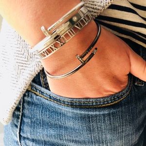 Stainless steel nail crystal gun metal gray boho